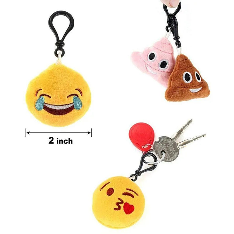 Random 30PCS/pack Funny expression Keychain Creative Cartoon Plush
