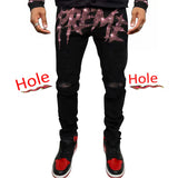 New Men Trend Black Ripped Jeans Fashion Street