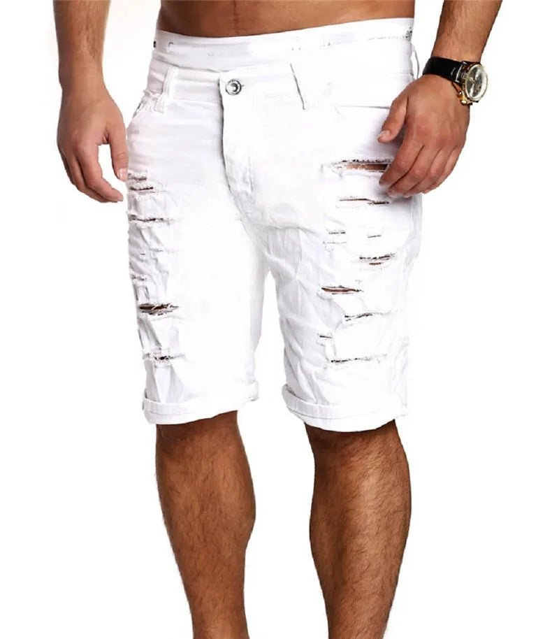 New Mens Denim Chino Fashion Shorts Washed Denim