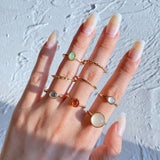 Korean Colorful Stone Rings Set for Women Girls