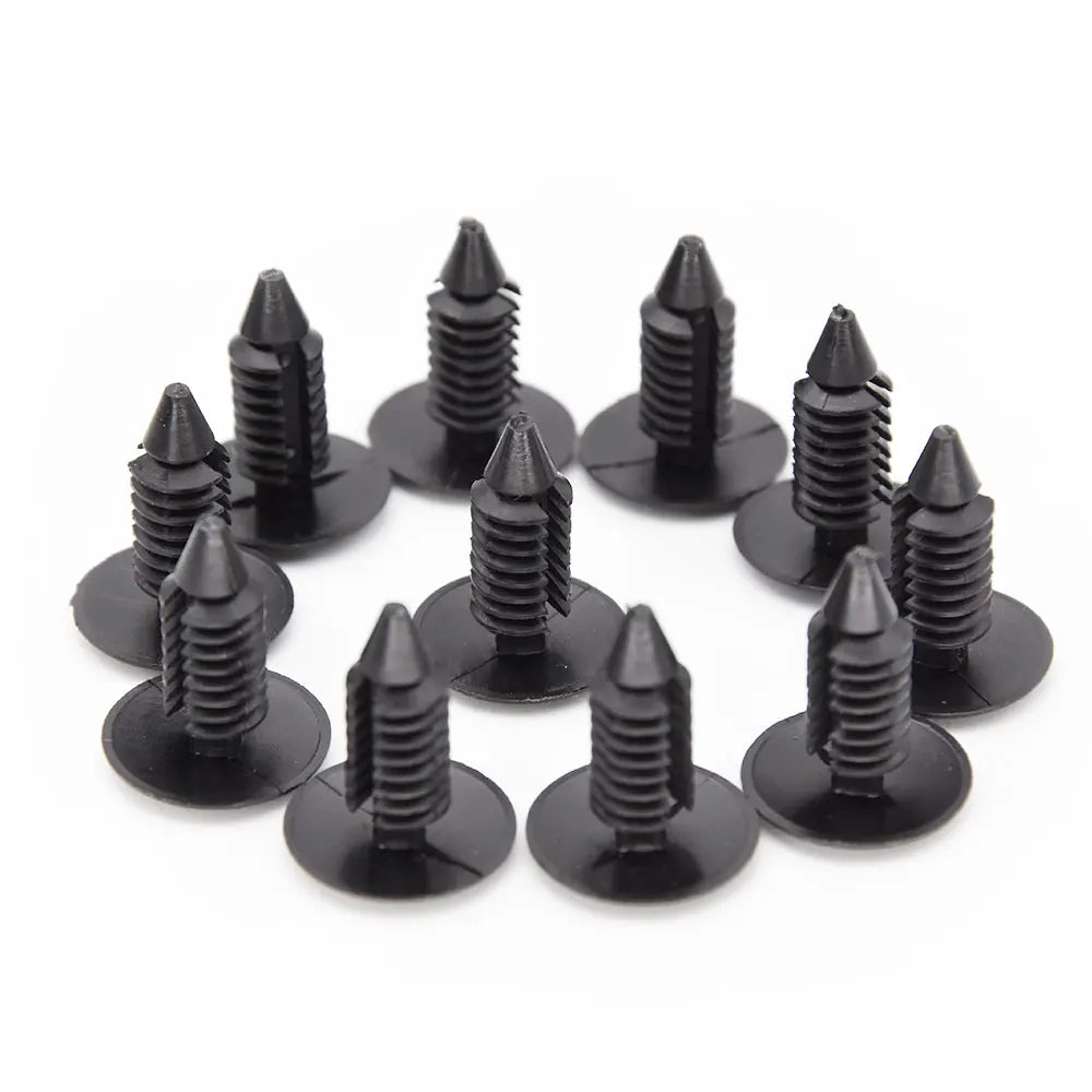 10Pcs/Set Black Plastic Rivets Clips 7.8mm Hole Car