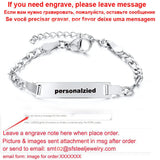 Personalize Baby Name Bracelet Figaro Chain Smooth Bangle