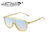 New Trendy Gradient Green Oversized Square Sunglasses Women