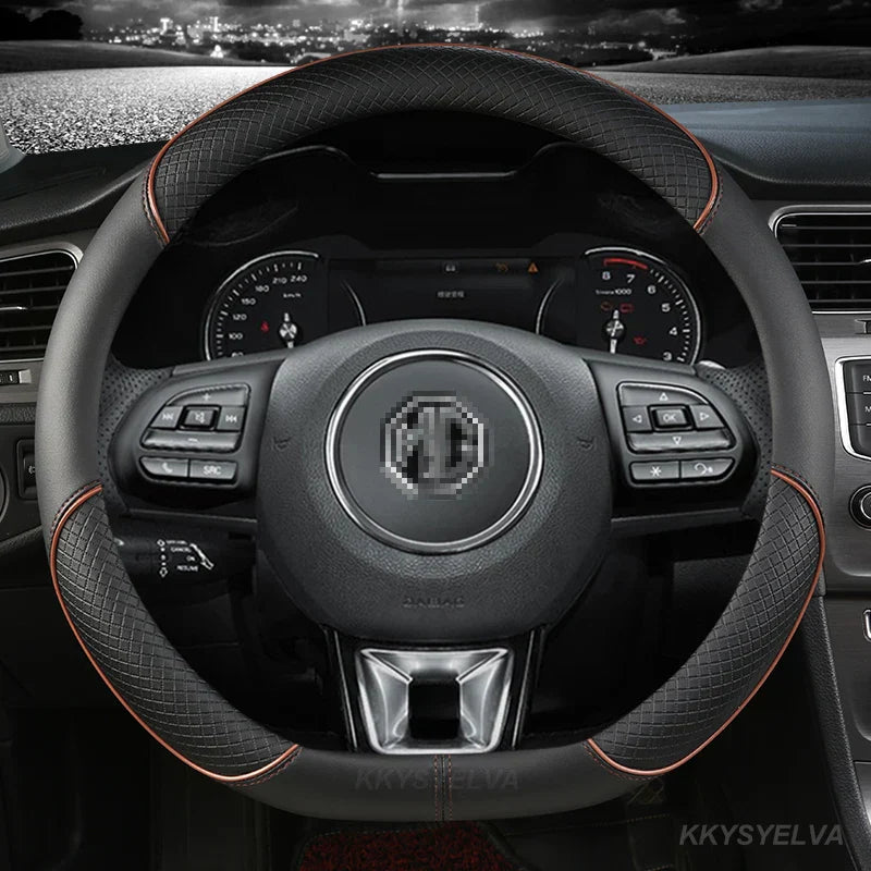 Microfiber Leather Car Steering Wheel Cover 38cm 15"