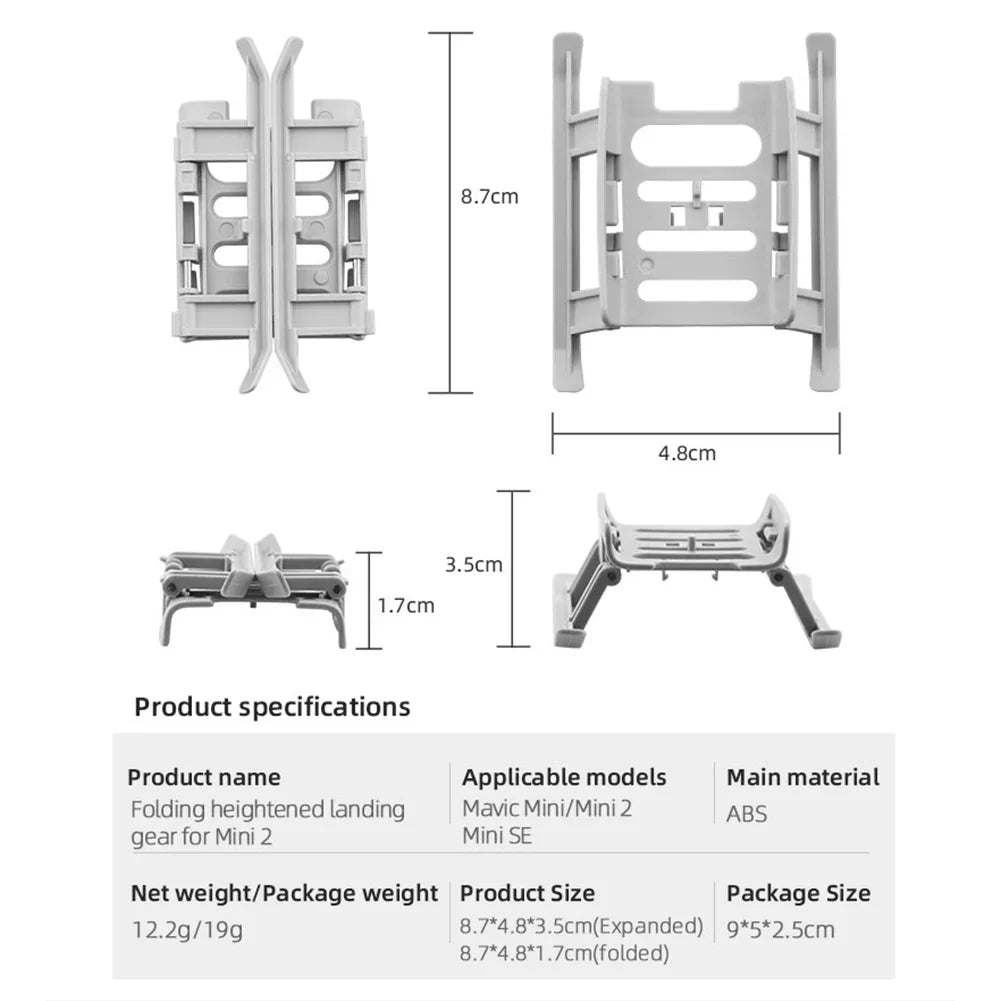Foldable Landing Gear ABS Extended Height Leg Support
