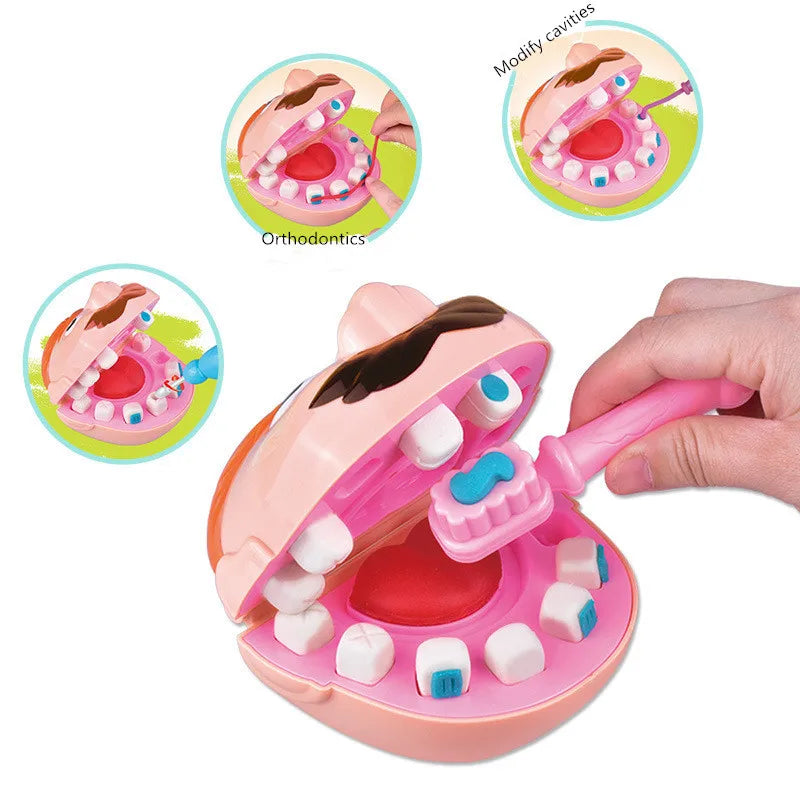 Children Plasticine Tools Pretend Play Toy Dentist Check