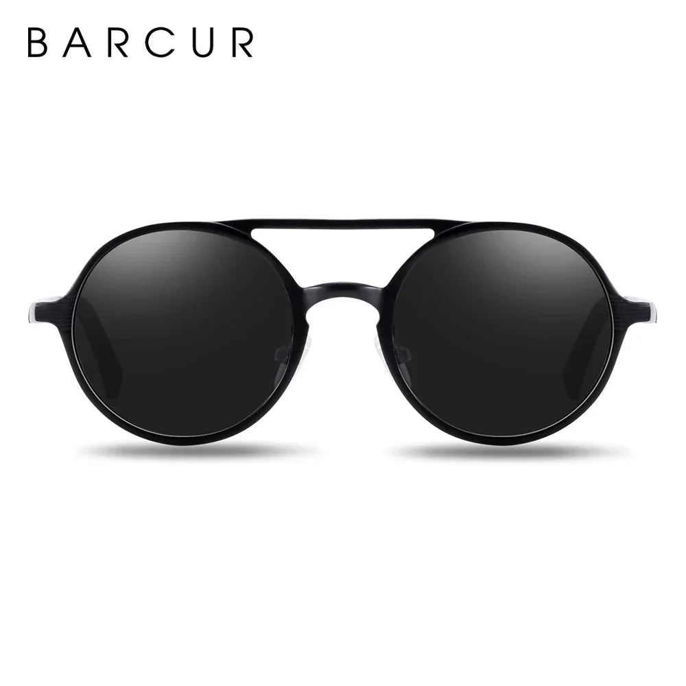 BARCUR Brand Light Weight Round Sunglasses Luxury Brand
