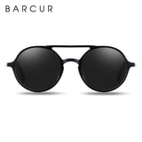 BARCUR Brand Light Weight Round Sunglasses Luxury Brand