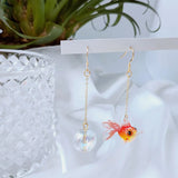 Original Golden Fish Dangle Earrings For Women Creative