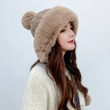 2021 New Pompom Winter Hats For Wome Earmuffs