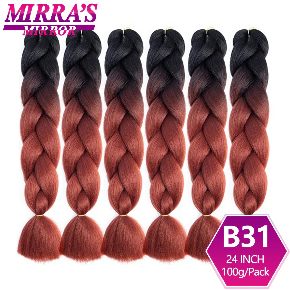 6 Bundle Braiding Hair 24 Inch Synthetic Jumbo