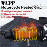 12V 3-Gear Waterproof Heated Handle Grips for Motorbike E-bike Snowmobile