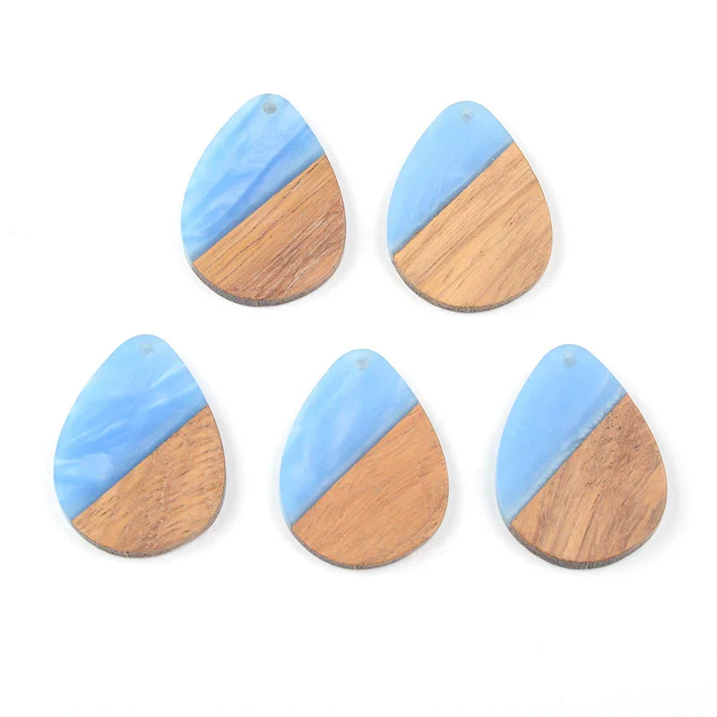 10PCS Water Drop Earrings Accessories Natural Wood &