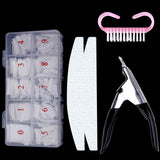 500Pcs/Box False Nails Tips Manicure Kit Nail File