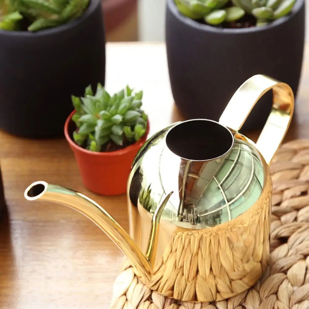 5001000ML Watering Pot Stainless Steel Long Mouth Green