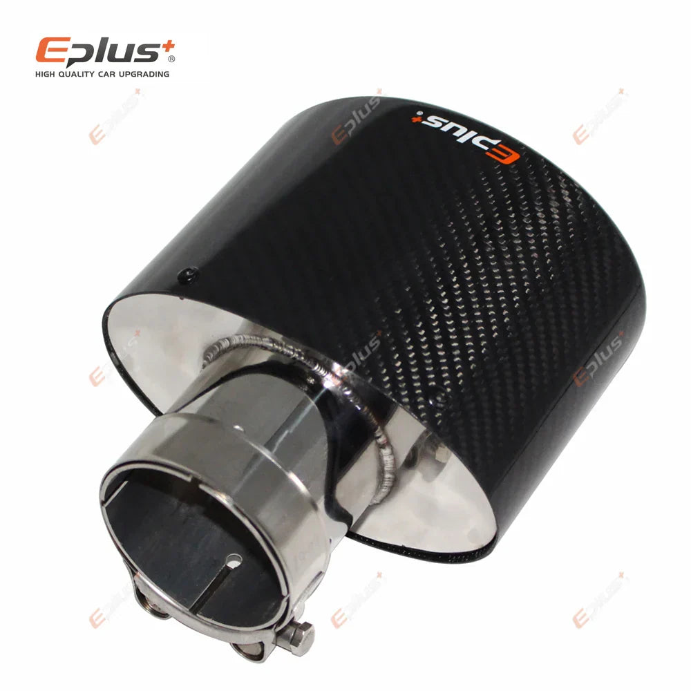 EPLUS Glossy Carbon Fiber Car Mufflers Tip Exhaust