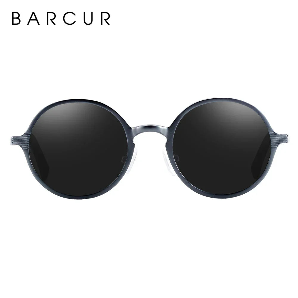BARCUR Brand Light Weight Round Sunglasses Luxury Brand