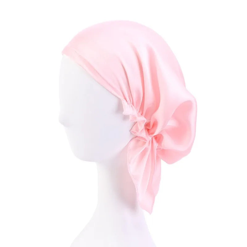 Muslim Women satin Turban Nightcap Hat Headscarves Cancer