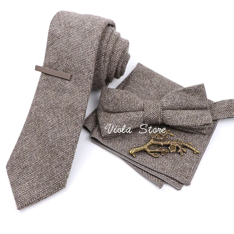 Top 50 Wool Soft 7cm Tie Bowtie Hankie