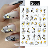 Purple Marble Nails Stickers Smoke Design Manicure Decals