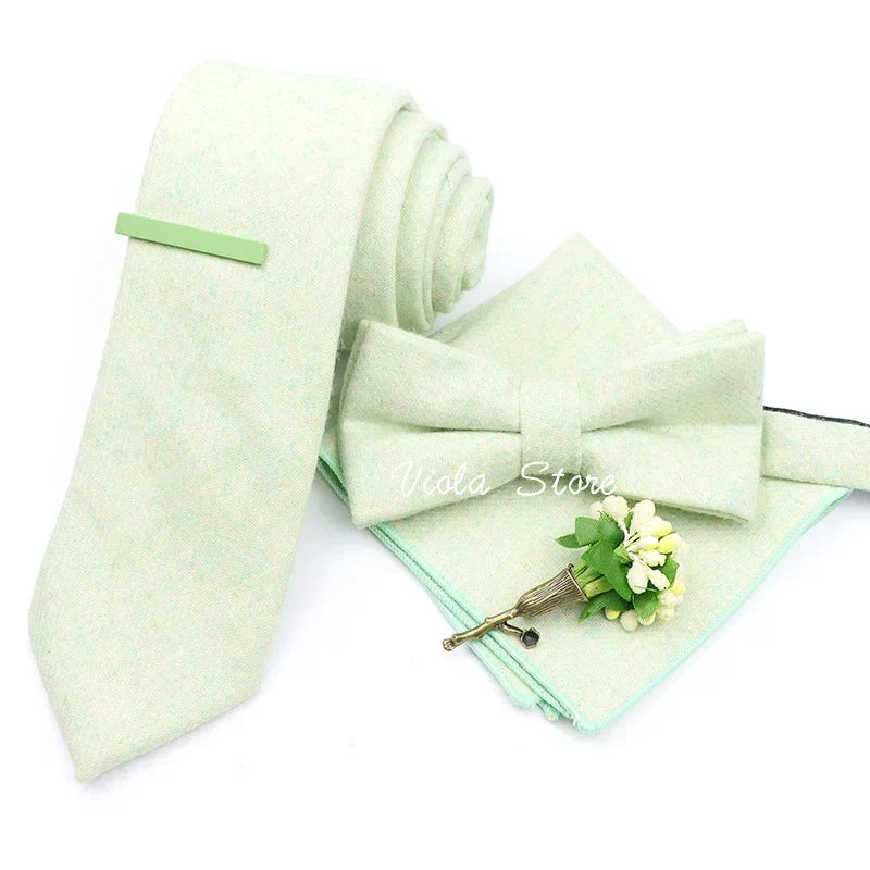 Top 50 Wool Soft 7cm Tie Bowtie Hankie