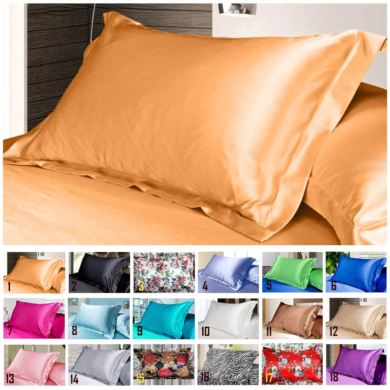 1pc Pure Emulation Silk Satin Pillowcase Single Pillow