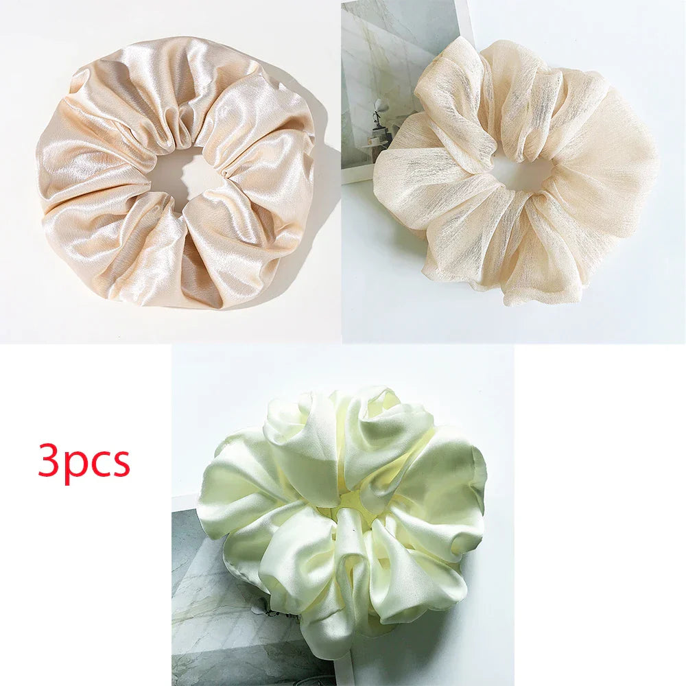 4Pcs/3Pcs Oversized Scrunchie Big Rubber Hair Tie Set