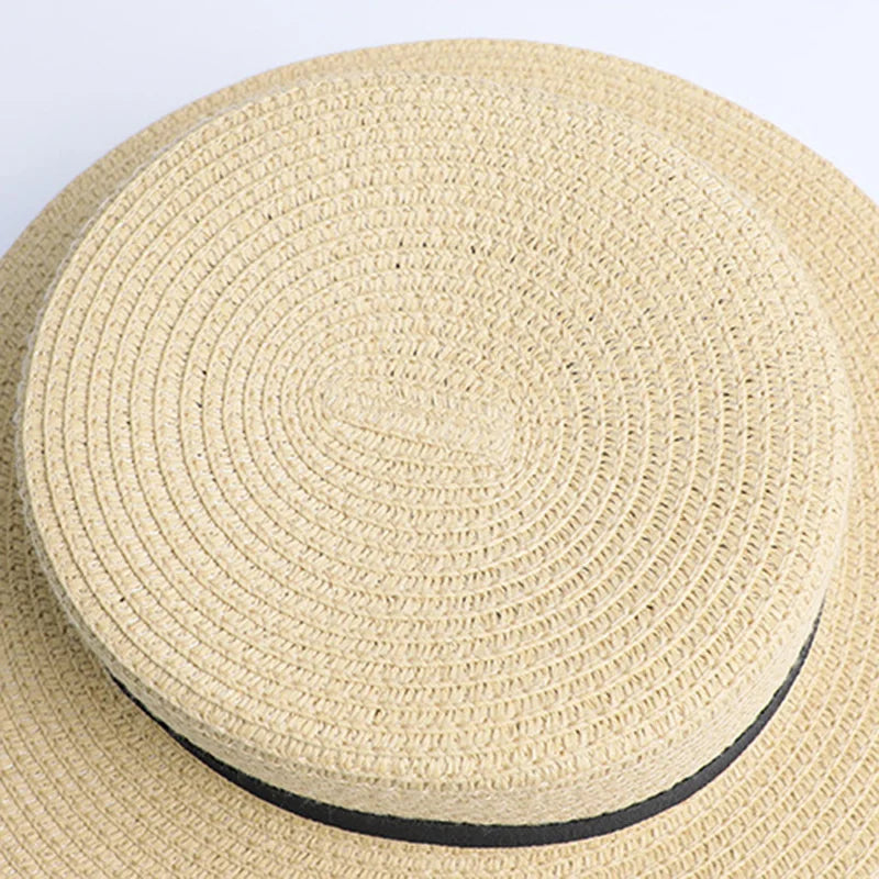 2019 Parent-child wholesale sun flat straw hat boater