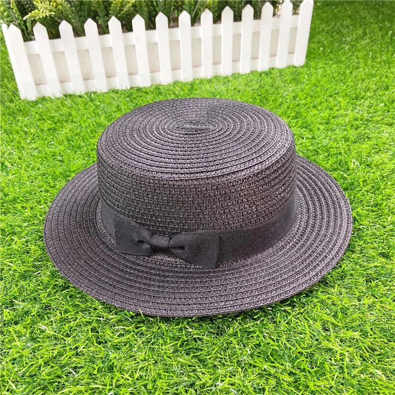 Summer New Women's Sun Hat Bucket cap Ribbon