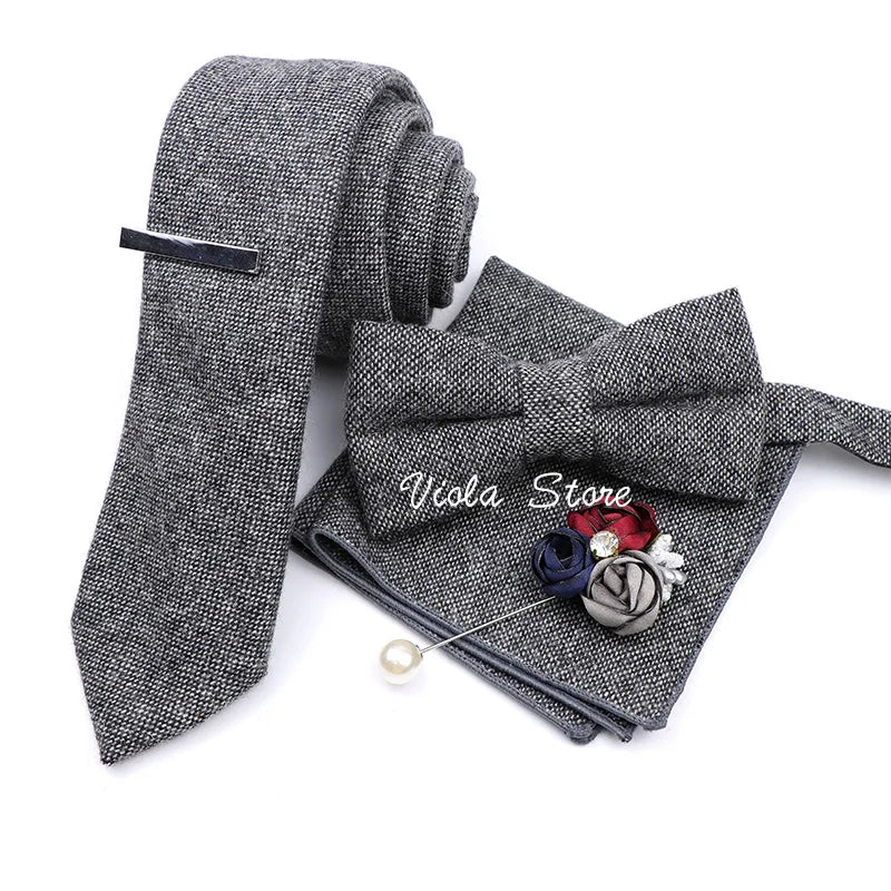 Top 50 Wool Soft 7cm Tie Bowtie Hankie