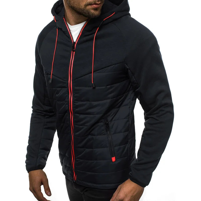 SpringAutumn New Hooded Jacket Men Casual Slim Patchwork