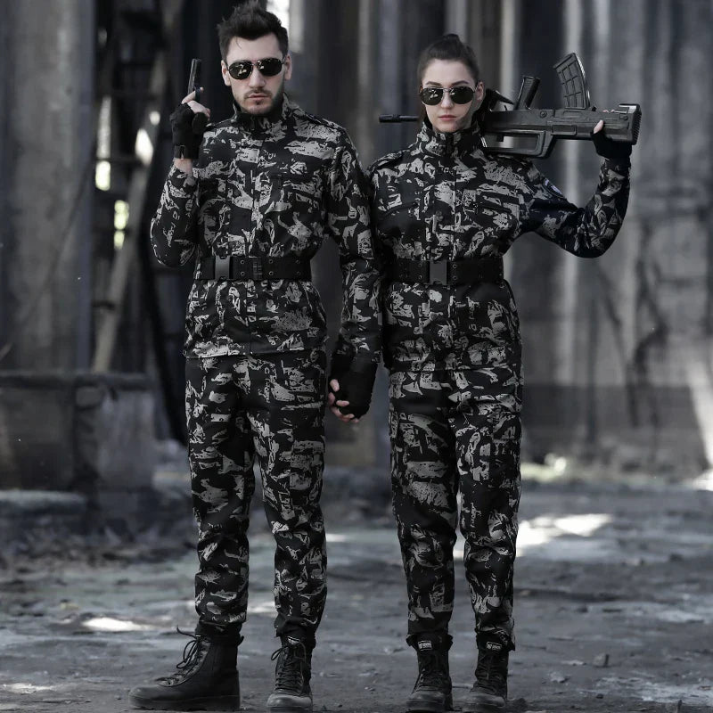 Black Military Uniform Men Tactical Hunting Clothes Camouflage