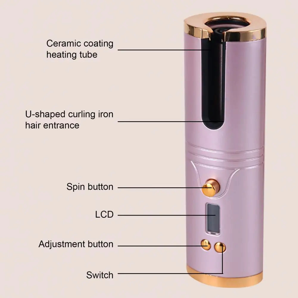 1 Set Wireless Automatic Hair Curler Machine LCD