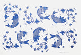Pottery ceramics clay Transfer paper glaze underglaze flower