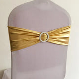 10pcs/50pcs Metallic Gold Silver Stretch Spandex Chair Bow