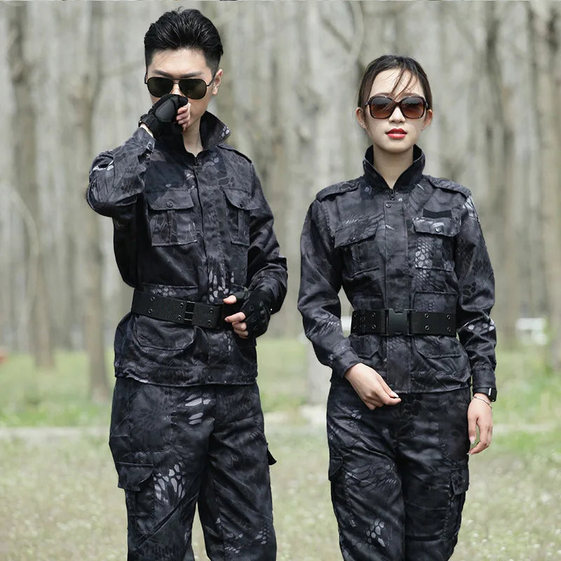 Black Military Uniform Men Tactical Hunting Clothes Camouflage