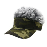 Winfox Men Women Camouflage Fake Flair Hair Baseball