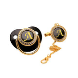 Black Gold Luxury Pacifier for Babies A-Z Name
