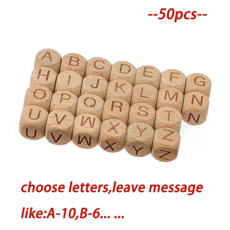 TYRY.HU 50-500Pcs 12mm Silicone Letter Beads BPA-Free Colorful
