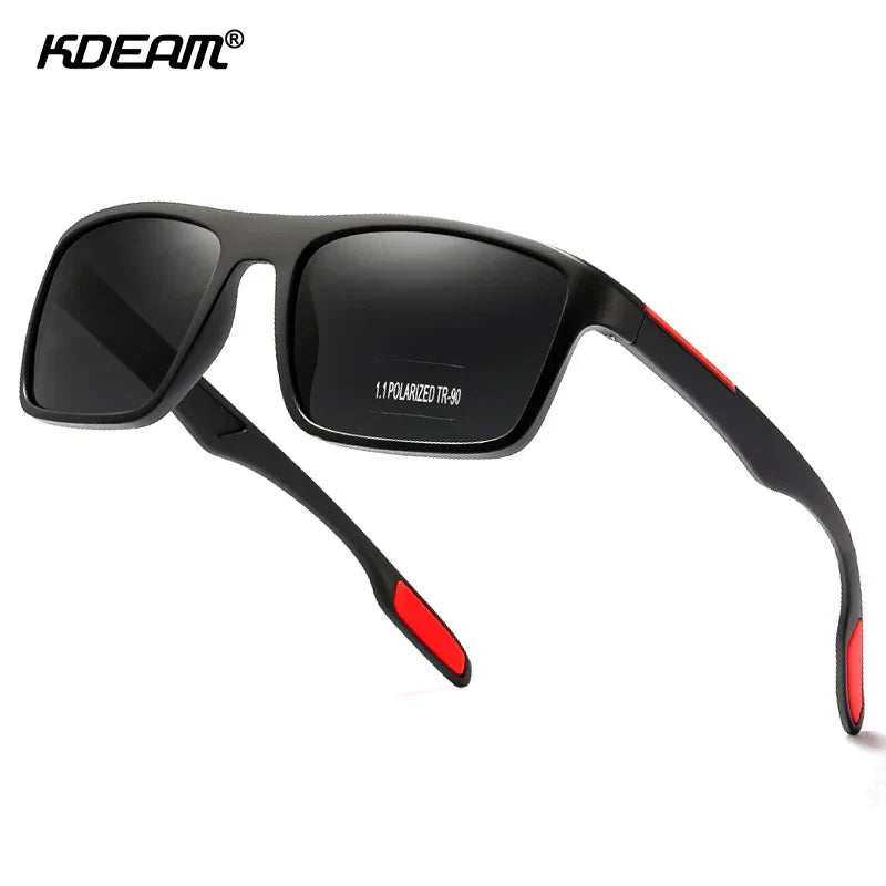 KDEAM Rectangular Ultra Light TR90 Sunglasses Men Polarized