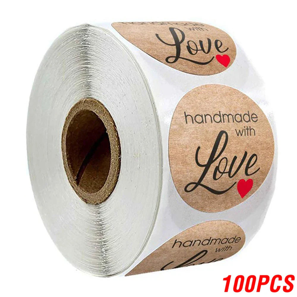 100500pcs Vintage Kraft Paper Stickers Scrapbook Gift Stationery
