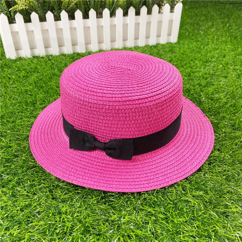 Summer New Women's Sun Hat Bucket cap Ribbon