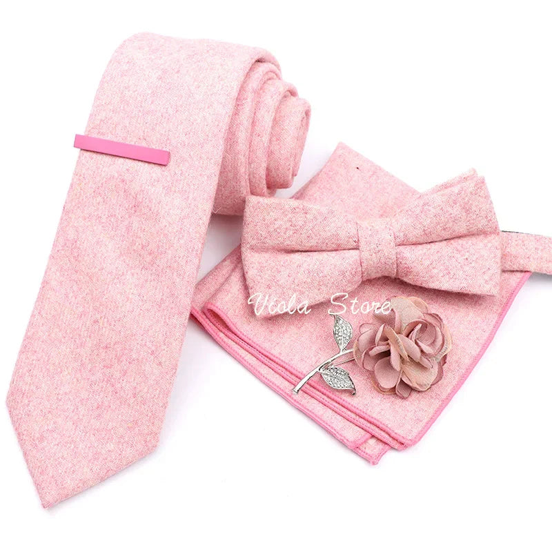 Top 50 Wool Soft 7cm Tie Bowtie Hankie