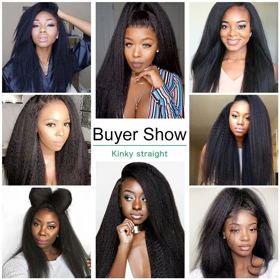 Peruvian Kinky Straight Bundles With 13x4 Lace Frontal