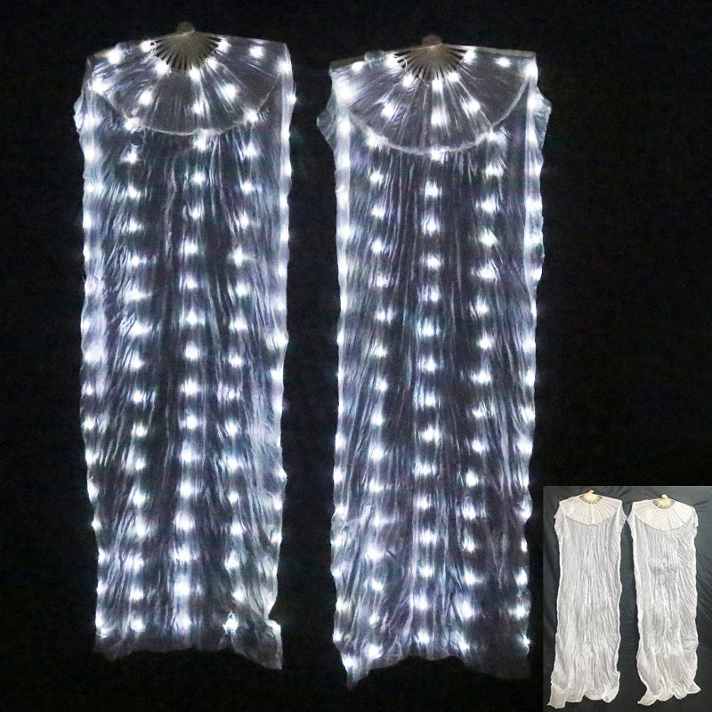 Silk LED Rainbow Dance Fans Women Belly