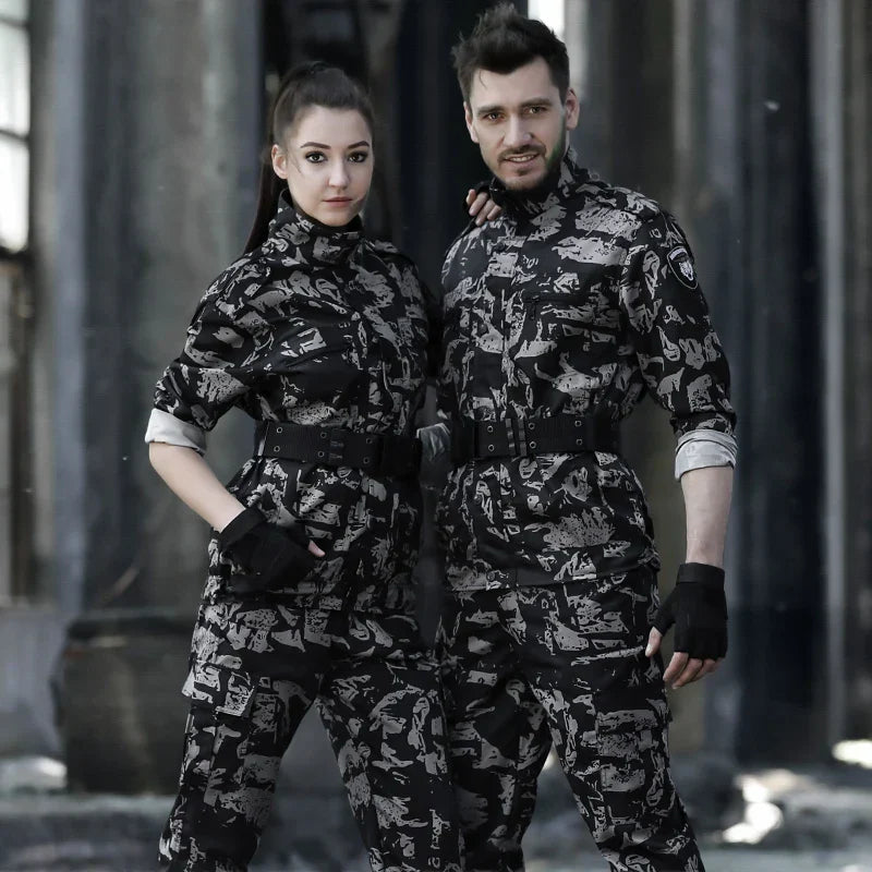 Black Military Uniform Men Tactical Hunting Clothes Camouflage