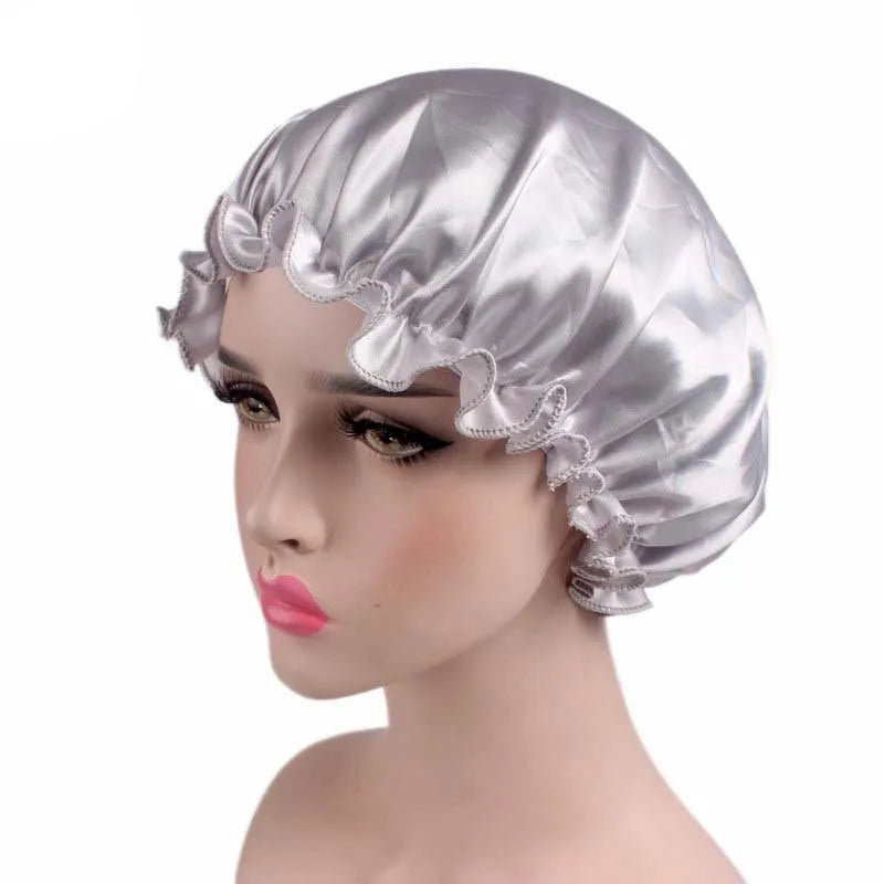 New Women Satin Night Sleep Cap Hair Bonnet