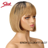 Sleek Short Bob Wigs With Bang Brazilian Straight