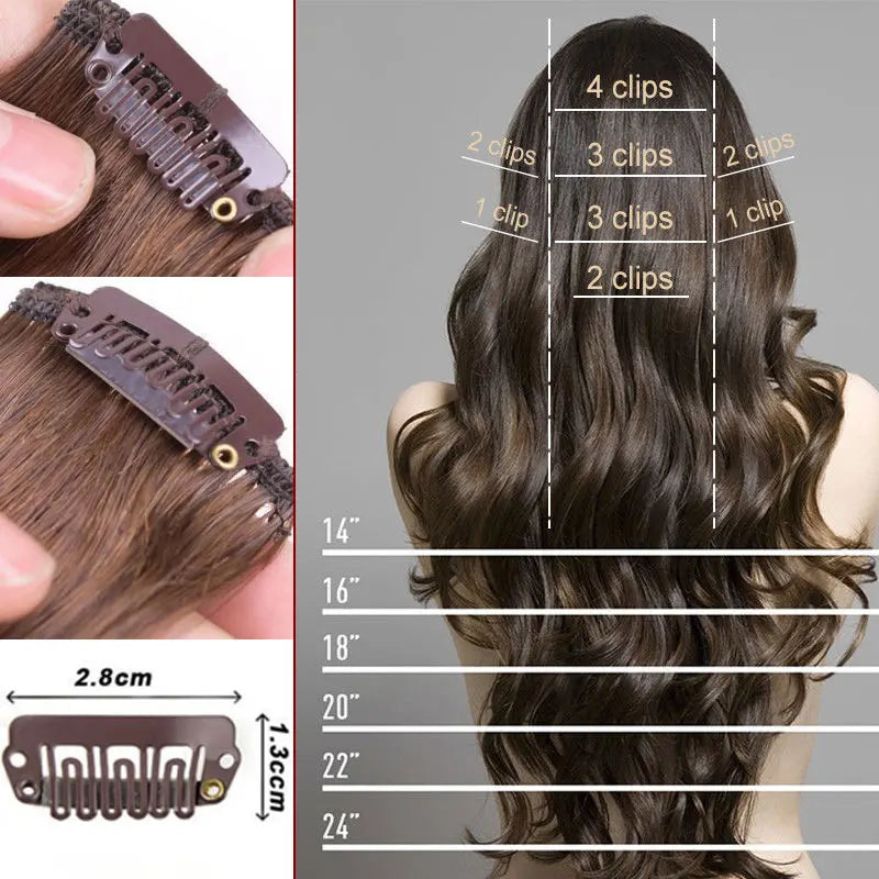 S-noilite Synthetic 24inch 140g 8PCS/set Clip In On