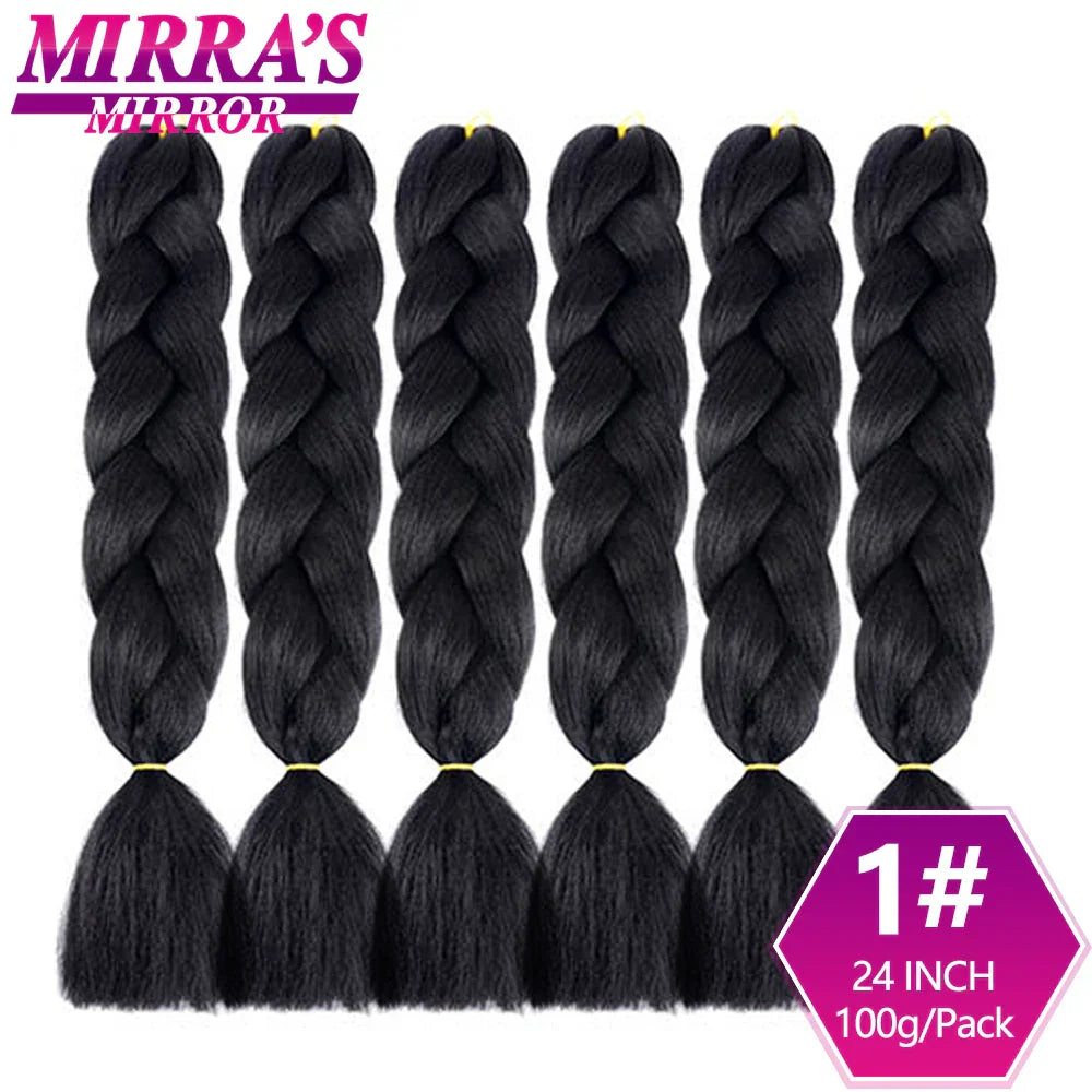 6 Bundle Braiding Hair 24 Inch Synthetic Jumbo